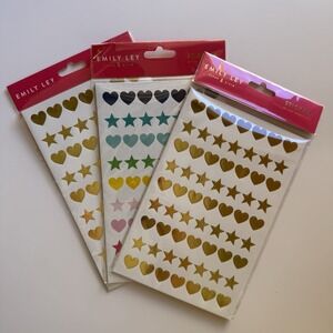 Emily Ley At A Glance Stickers Lot of 3 Packs Simplified Planner Heart Star New